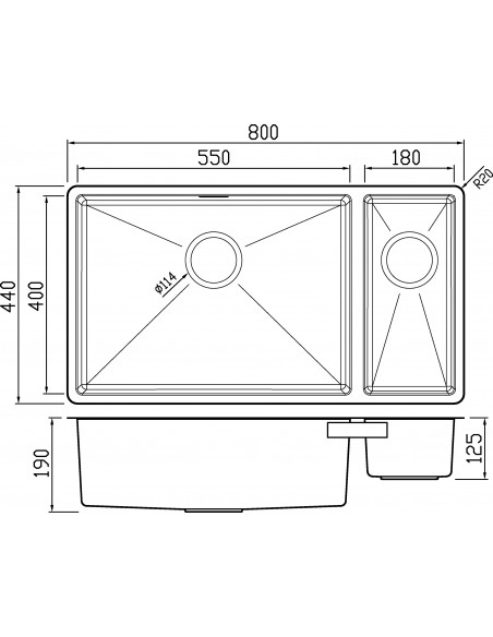 Clearwater Jazz JA022 1.5 Bowl Kitchen Sink Top/Undermount