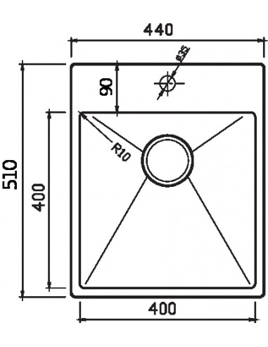 Clearwater Urban Kitchen Sink 1.0 Bowl Inset 1.2mm Stainless Tap Hole UR440