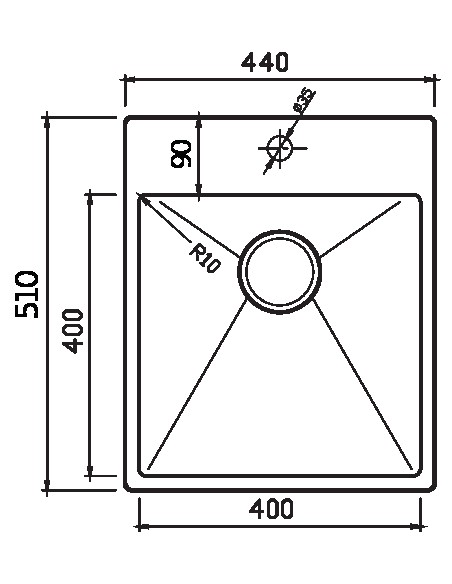 Clearwater Urban Kitchen Sink 1.0 Bowl Inset 1.2mm Stainless Tap Hole UR440