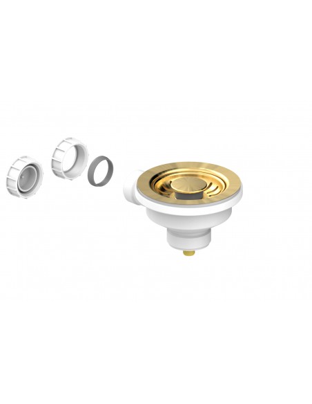 90mm Gold Sink Waste Basket Strainer / Overflow Clearwater PVD Plug W90 Or W90OG