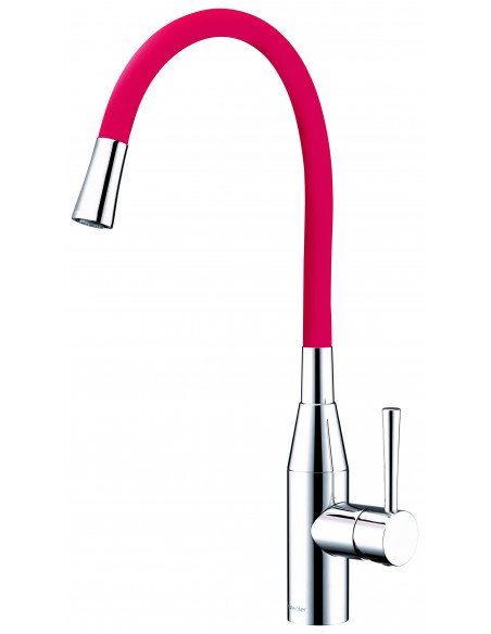 Clearwater Morpho Spray Kitchen Tap Black/Red Chrome/Brush