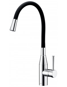 Clearwater Morpho Spray Kitchen Tap Black/Red Chrome/Brush 2