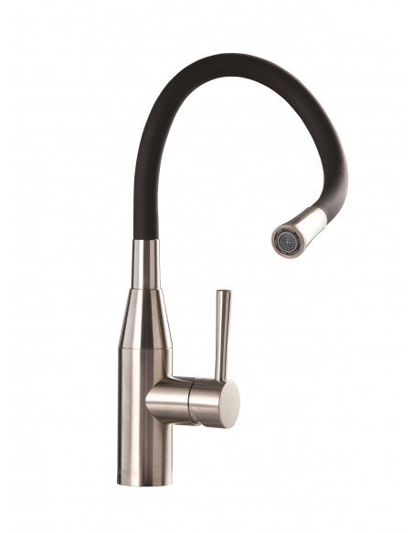 Clearwater Morpho Flexi hose kitchen tap Brushed Nickel Tap with coloured hose