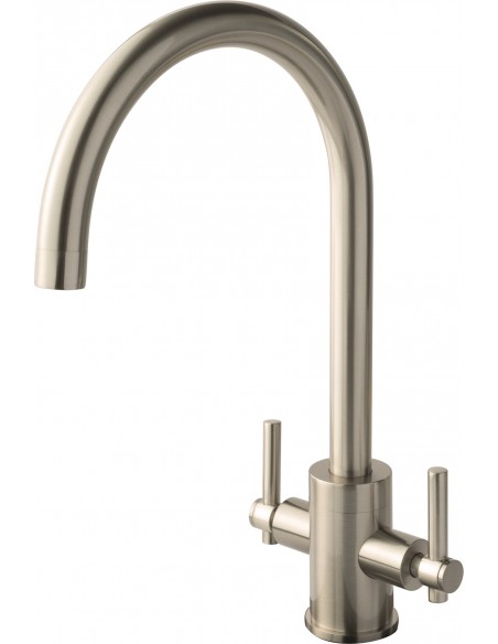 Clearwater Rococo Brushed Nickel Kitchen Tap Twin Lever 0.3 Bar Low ROC2BN