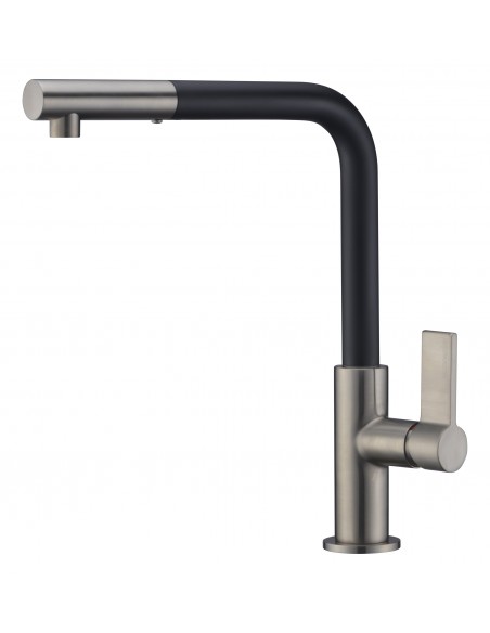 Clearwater Auriga Pull Out Spray Kitchen Tap Black Brushed Side Lever AUR3BN