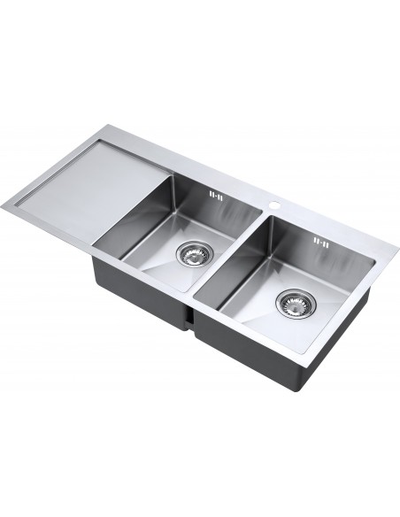 ZENDUO15 34/34 I-F Kitchen Sink 2.0 Bowl 1.5mm Stainless Waste Tidy  SALE