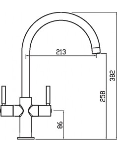 New Auva Gold C Spout Twin lever kitchen tap 2