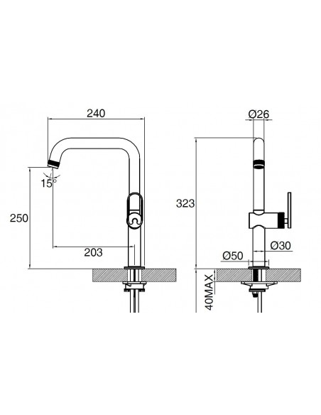 Clearwater Pioneer Brushed Brass Tap Kitchen Single Lever 360° WRAS PIL20BB