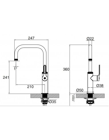 Clearwater Pioneer Brushed Nickel Tap Kitchen Single Lever 360° WRAS PIL20BN