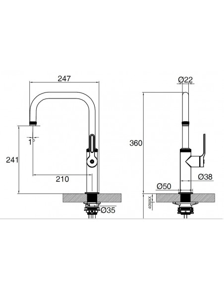 Clearwater Pioneer Brushed Nickel Tap Kitchen Single Lever 360° WRAS PIL20BN