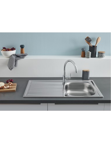 Grohe BauEdge Kitchen Tap Chrome, Single Lever