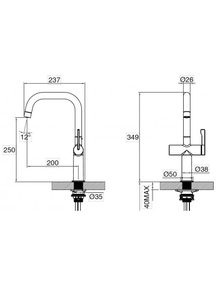 Clearwater Mariner Cold Filter drinking water tap & Mixer All in one, Brushed