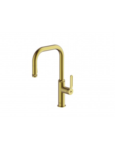 Clearwater Pioneer Brushed Brass Pull Out Spray Kitchen Tap WRAS PIL40BB