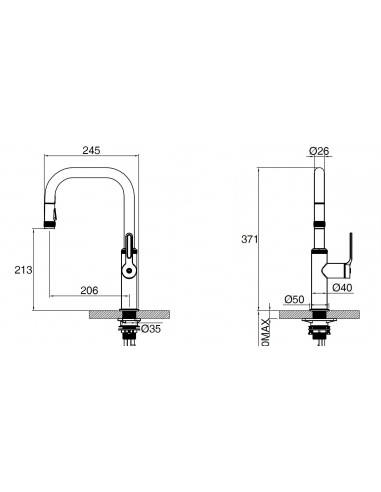 Clearwater Pioneer Matt Black Pull Out Spray Kitchen Tap WRAS Approved PIL40MB