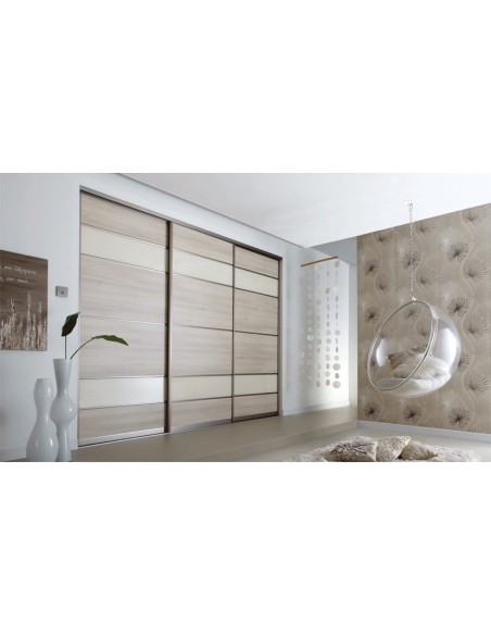 Volante Sliding Bedroom Doors Light Acacia & Pearl White