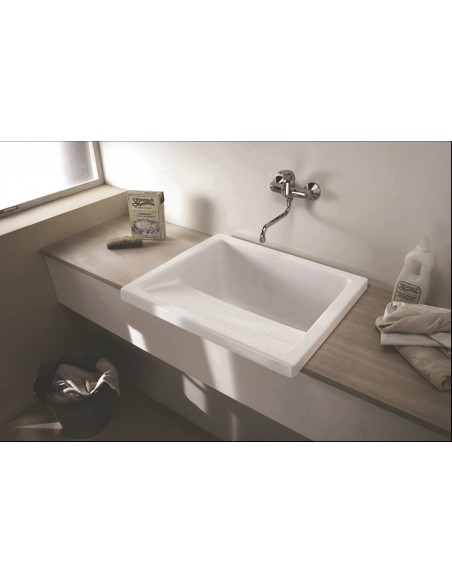 Thomas Denby Laundry CLL Kitchen Sink Ceramic White 750x645mm Sit On CLL
