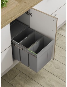 300mm Waste Bin 30L Pull Out Triple 10L Containers Innstor Base Mount BIN31