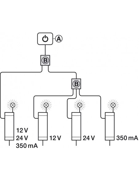 LED Multi Driver Box, x3 Driver To x1 Switch, Black