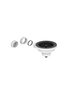 Clearwater 90mm Waste Plug Kitchen Sink Basket Strainer Matt Black W90MB OR W90OMB + Overflow 2