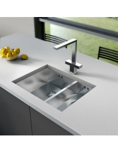 Zenduo 180/340 1.5 Bowl Kitchen Sink Flush/Under Fit No Drainer, ZD1834/U/S