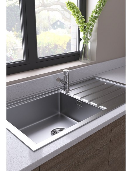 Forzauno 100i BBL Kitchen Sink 1000x500mm 1.0 Bowl 1.2 Stainless Steel FU/100/I/S/BBL/LGE/403