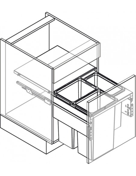 600mm Kitchen Waste Bin VS Envi Space XX 91L 515mm Depth