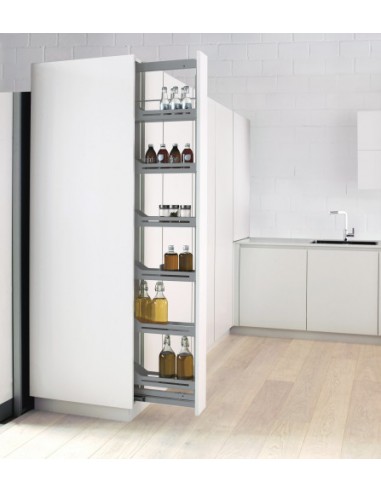 150mm Peka Tall Larder Pull-Out Kitchen Storage 1600-2000mm Libell KSPEL.150.1600L.AN