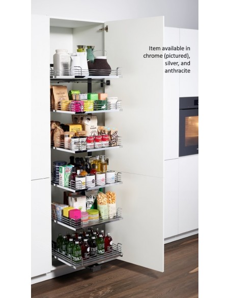 600mm Kessebohmer Tandem SOLO Larder Kitchen Tall Silver Arena X6 KTS600SILV