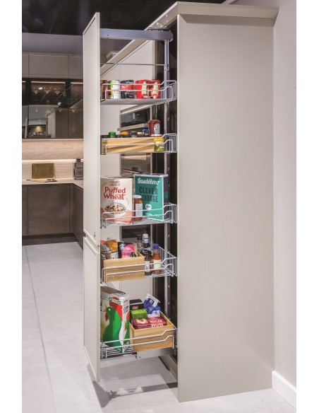 300mm Kessebohmer Larder Chrome Kitchen Tall 1800-2200mm Dispensa KLF300FESC
