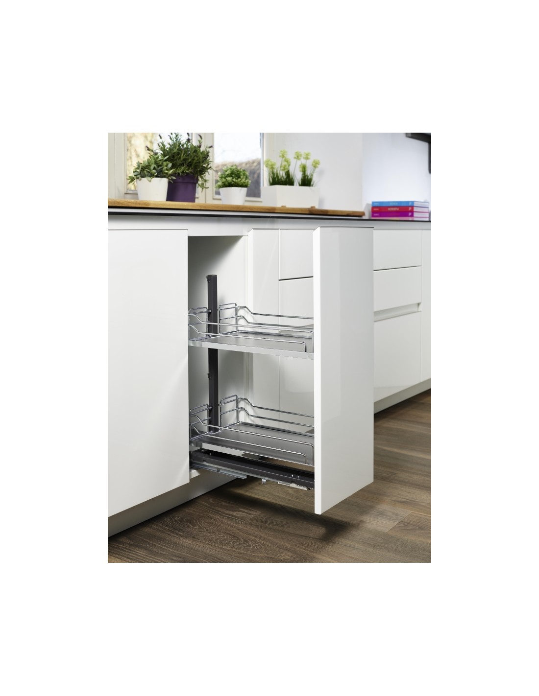 Kessebohmer Base Pull Out Storage KABP300SC Chrome Arena Wire trays ...