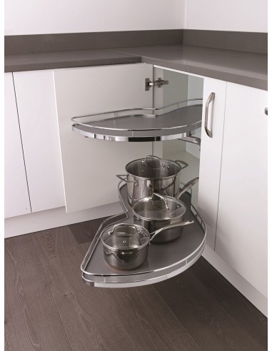 400mm Kessebohmer LeMans Arena Kitchen Corner Carousel Chrome Storage K2LM400SC Right hand