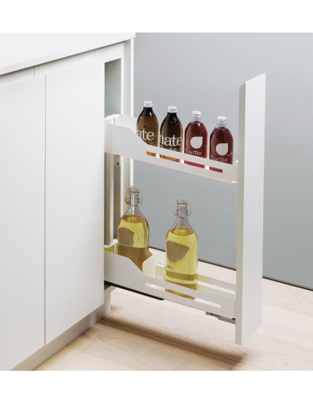 150mm Peka Libell Pull-Out Base Bottle Rack White Kitchen Double Tier 200.2440.01