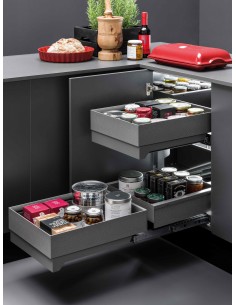 Vibo Flybox Corner Storage Kitchen Pull Out Min 900mm Lamina Anthracite FLYBOXLAN 2