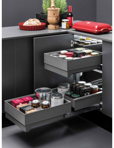 Vibo Flybox Corner Storage Kitchen Pull Out Min 900mm Lamina Anthracite FLYBOXLAN