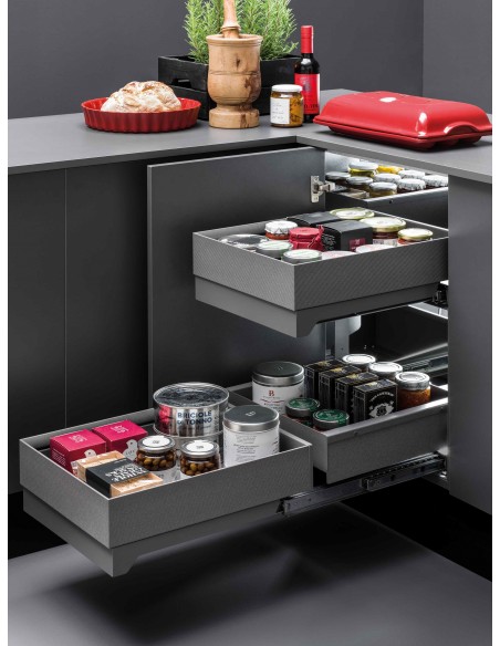 Vibo Flybox Corner Storage Kitchen Pull Out Min 900mm Lamina Anthracite FLYBOXLAN