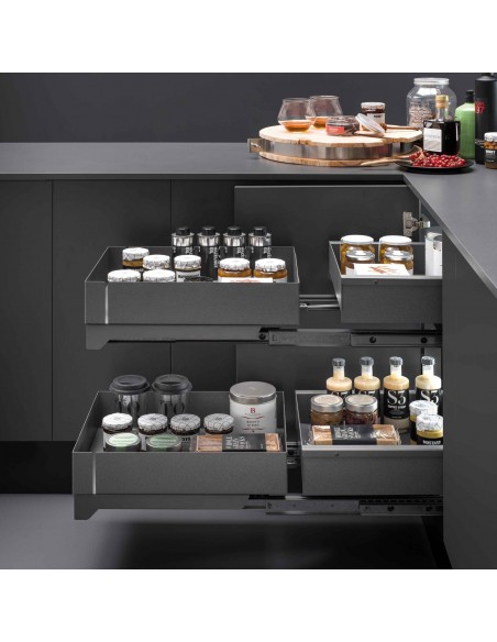 Vibo Flybox Corner Storage Kitchen Pull Out Min 900mm Lamina Anthracite FLYBOXLAN