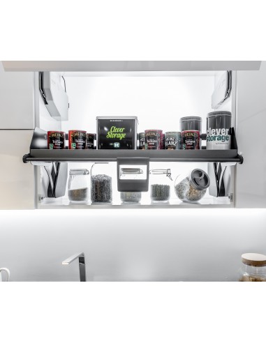 900mm Kessebohmer iMove Kitchen Wall Pull Down Shelf Single Anthracite KIMOVE900SA