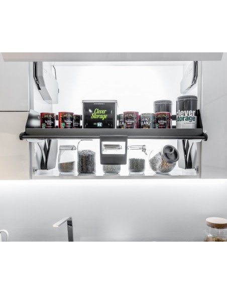 900mm Kessebohmer iMove Kitchen Wall Pull Down Shelf Single Anthracite KIMOVE900SA