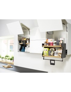500mm Kessebohmer iMove Double Oak Anthracite Kitchen Wall Pull Down KIMOVE500DOA 2