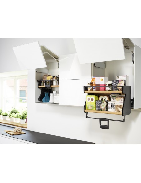 600mm Kessebohmer iMove Double Oak Anthracite Kitchen Wall Pull Down KIMOVE600DOA