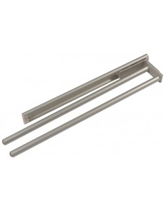 Towel Rail Telescopic Double Rails Pull-Out Silver Aluminium 460mm 51050929 2