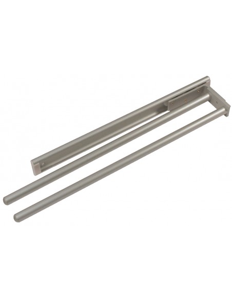 Towel Rail Telescopic Double Rails Pull-Out Silver Aluminium 460mm 51050929
