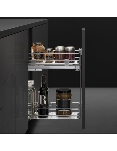 300mm Vibo Base Pull-Out Kitchen Storage Baskets Wire Soft-Closing EGTBM30B2