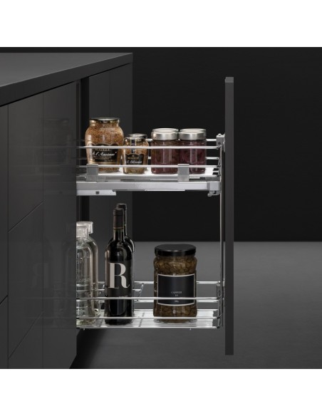 300mm Vibo Base Pull-Out Kitchen Storage Baskets Wire Soft-Closing EGTBM30B2