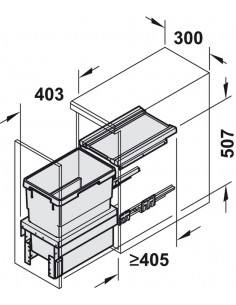300mm Hailo Cargo Kitchen Pull Out Waste Bin 30L Synchro Soft-Closing  50258501 2
