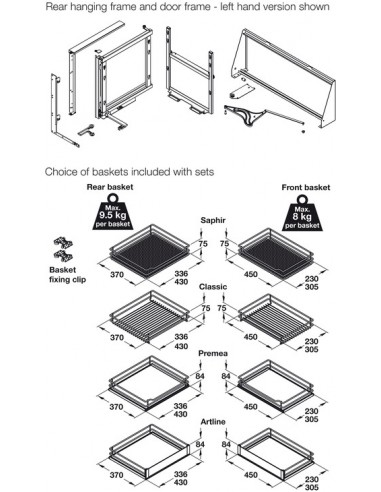 800mm VS Cor Fold Swing Out Kitchen Storage Premea Vauth Sagel 54817664/5