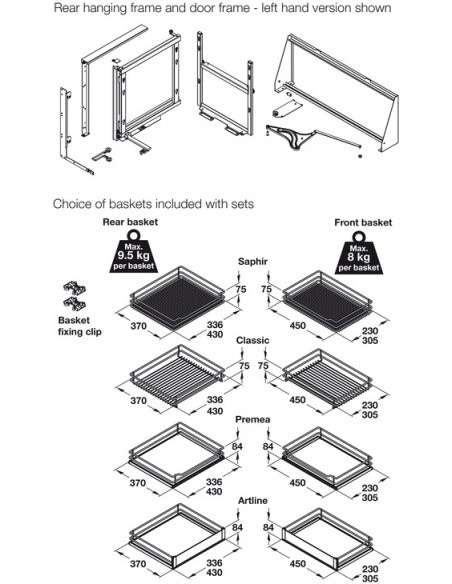 800mm VS Cor Fold Swing Out Kitchen Storage Premea Vauth Sagel 54817664/5