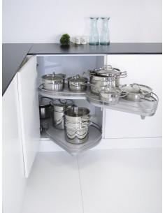 450mm Kessebohmer LeMans Arena Kitchen Corner Carousel Silver KLM450SILV Left Hand 2