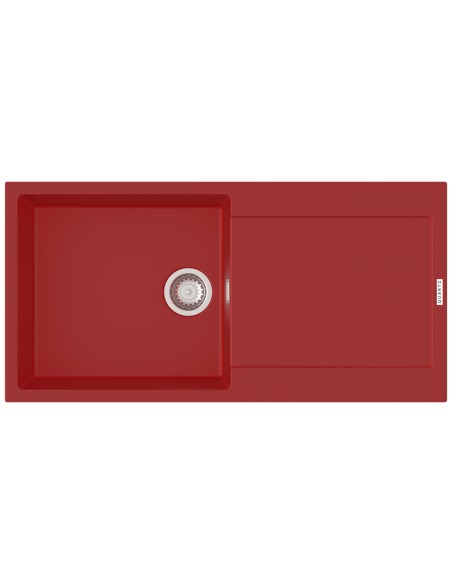 Clearwater Carina Kitchen Sink 1.0 Bowl Granite Poppy Red D100L Waste CARD100LPOP