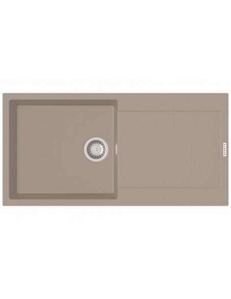 Clearwater Carina D100L Concrete Quarsil Granite Kitchen Sink & Waste CARD100LCO